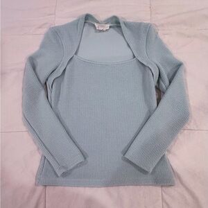 Light Blue Anthropologie long sleeved shirt